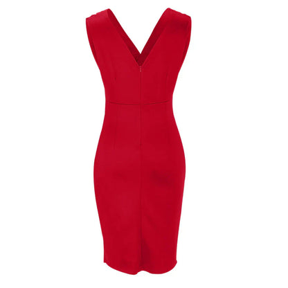 Lina | Fitted Dress with V-Neckline and Slit