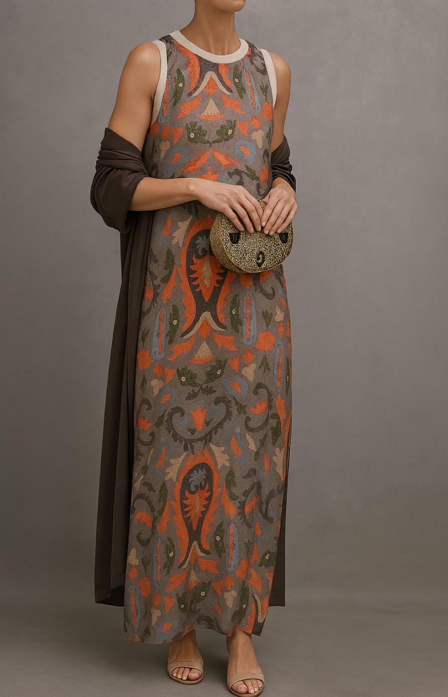 RAFFAELLA | Elegant Long Dress with Stole
