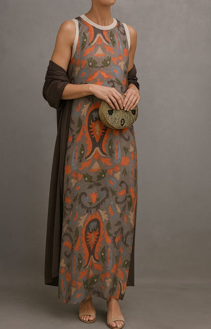 RAFFAELLA | Elegant Long Dress with Stole