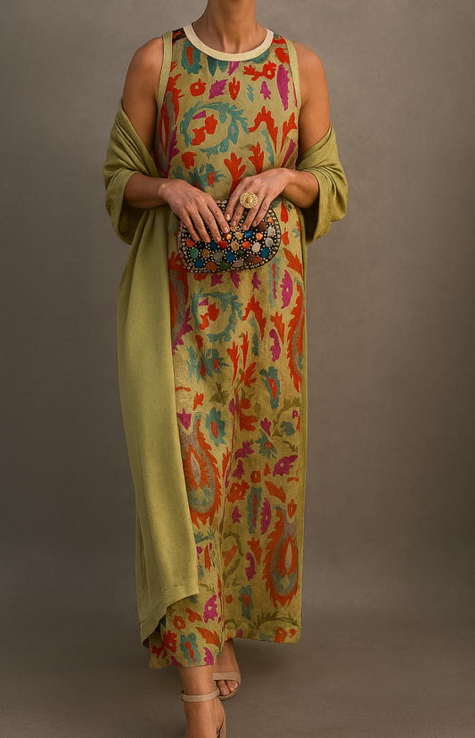 RAFFAELLA | Elegant Long Dress with Stole
