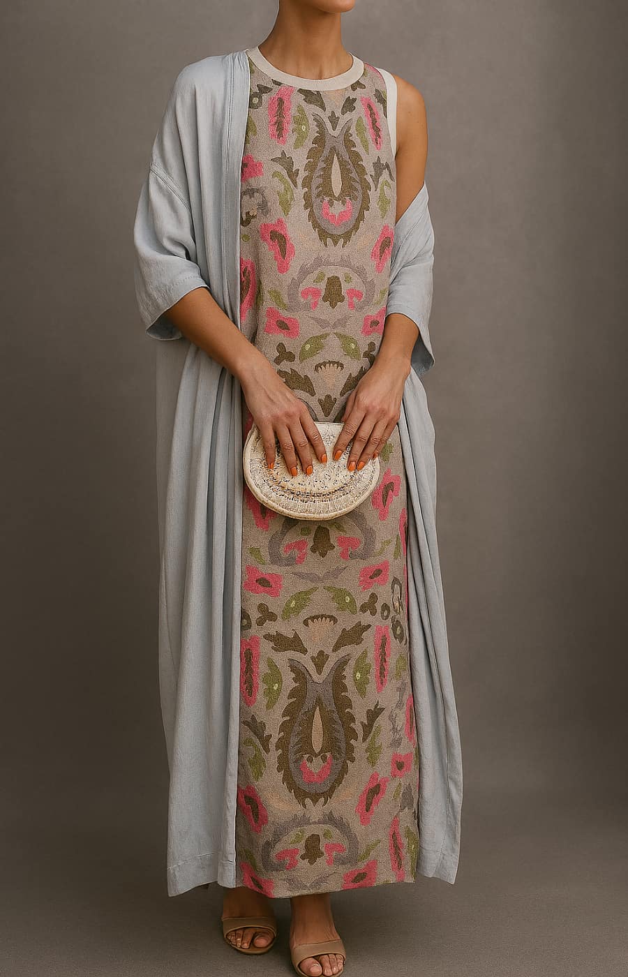 RAFFAELLA | Elegant Long Dress with Stole