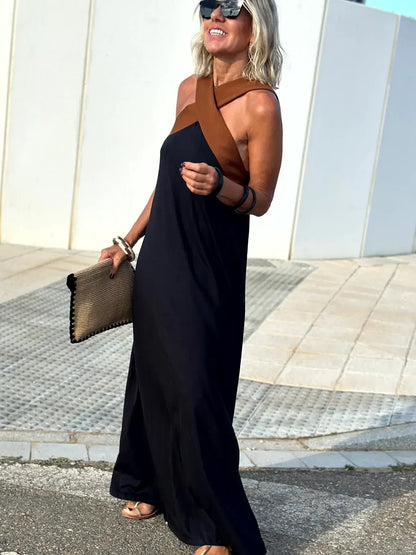 Sienna | Elegant Open-Back Dress with Stylish Crossover Neckline