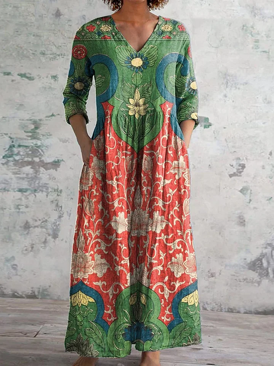 Marigold | Summer dress with golden floral accents
