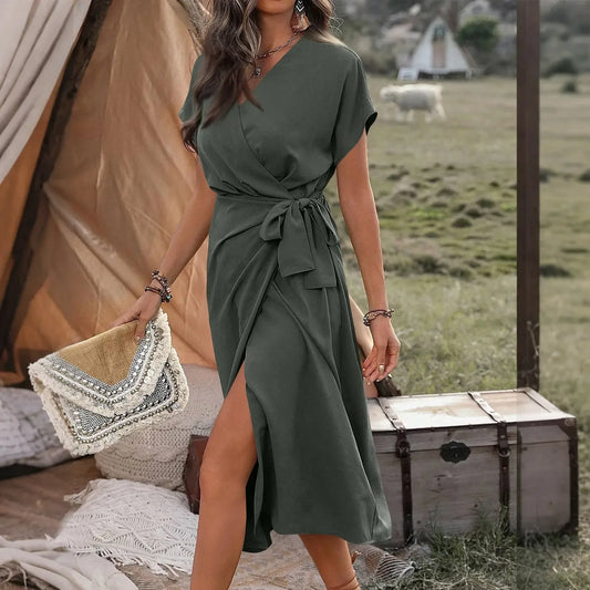 Sofia | Elegant Wrap Midi Dress